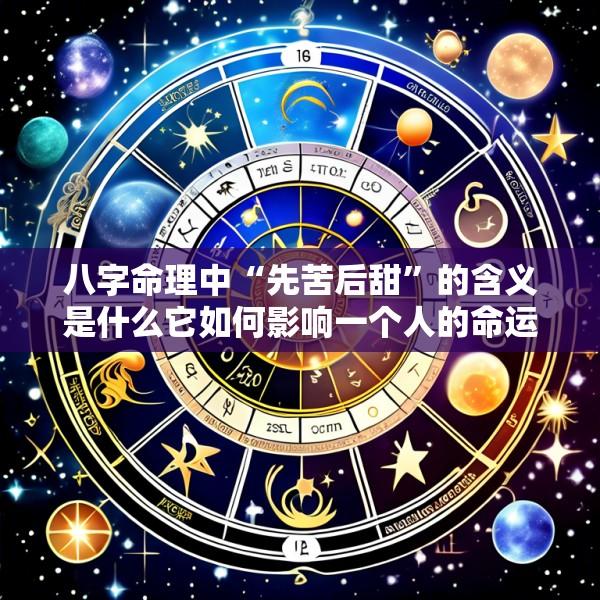 八字命理中“先苦后甜”的含义是什么它如何影响一个人的命运