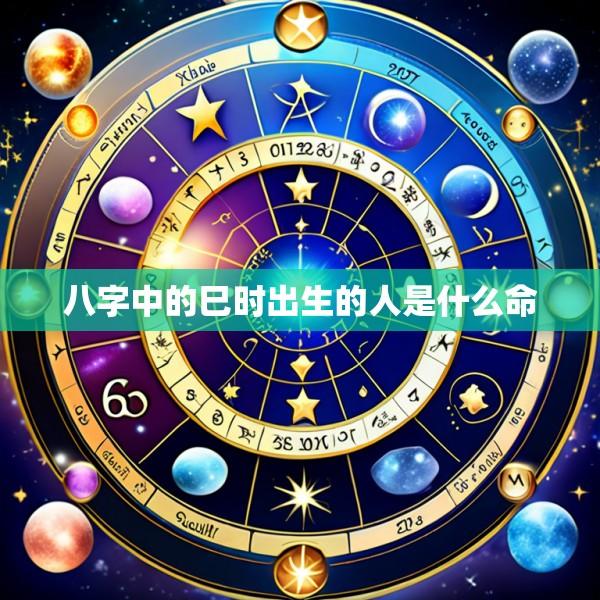 八字中的巳时出生的人是什么命