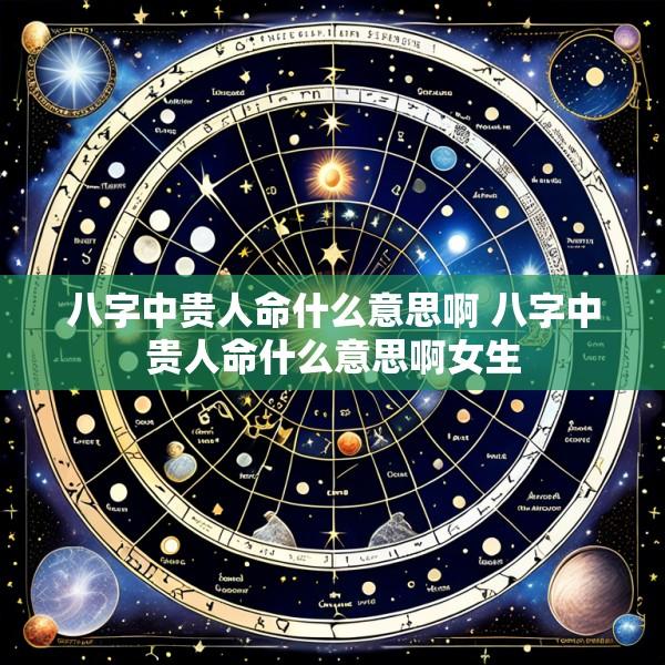 八字中贵人命什么意思啊 八字中贵人命什么意思啊女生