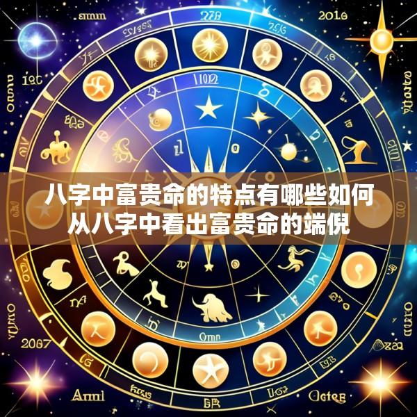 八字中富贵命的特点有哪些如何从八字中看出富贵命的端倪