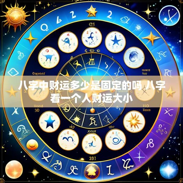 八字中财运多少是固定的吗 八字看一个人财运大小