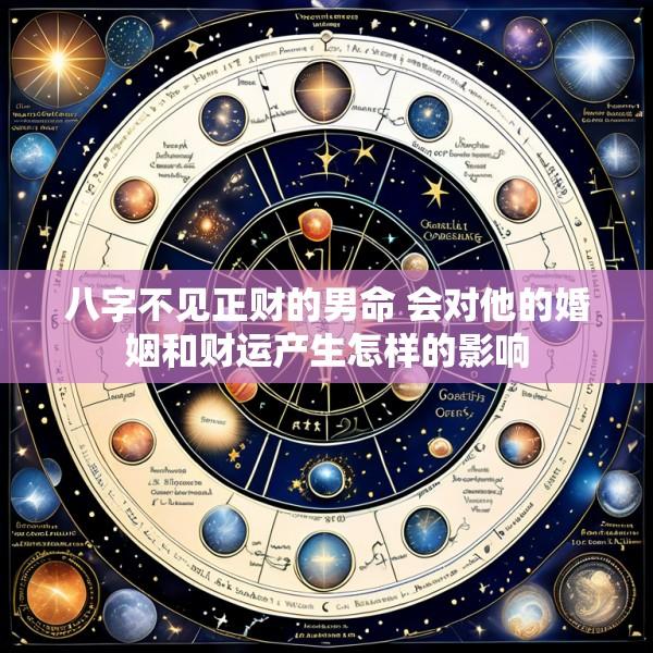 八字不见正财的男命 会对他的婚姻和财运产生怎样的影响
