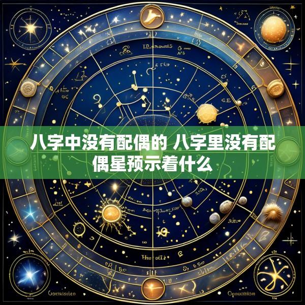 八字中没有配偶的 八字里没有配偶星预示着什么