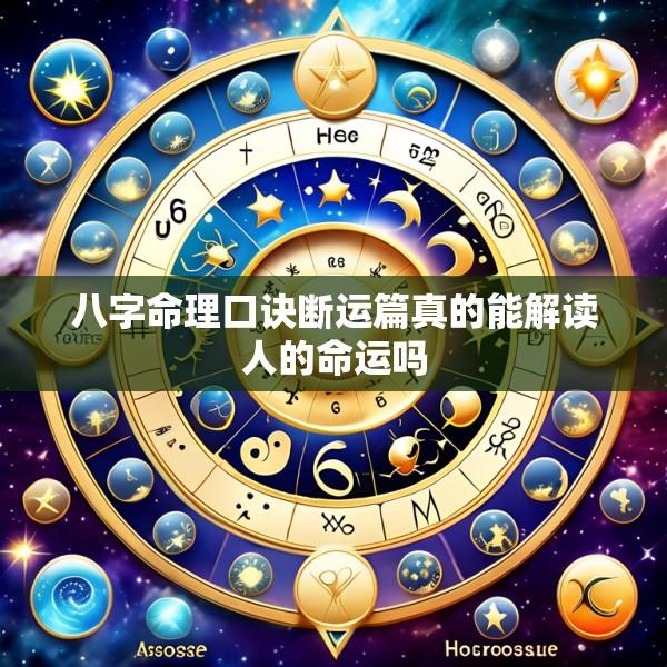 八字命理口诀断运篇真的能解读人的命运吗