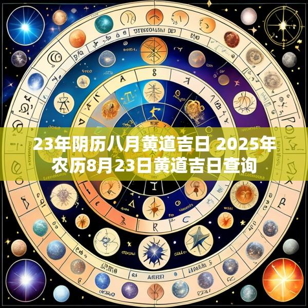 23年阴历八月黄道吉日 2025年农历8月23日黄道吉日查询