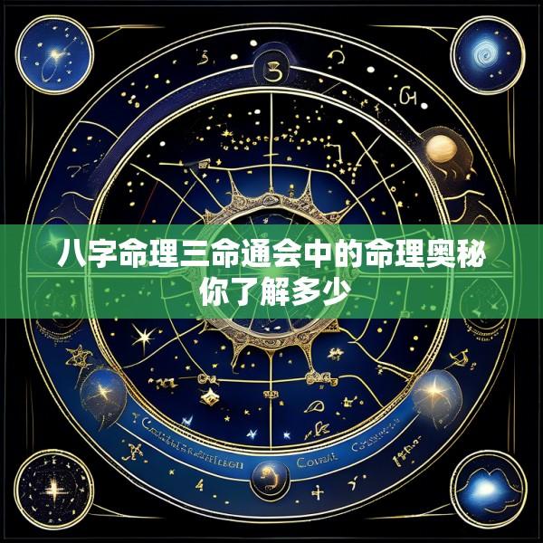 八字命理三命通会中的命理奥秘 你了解多少