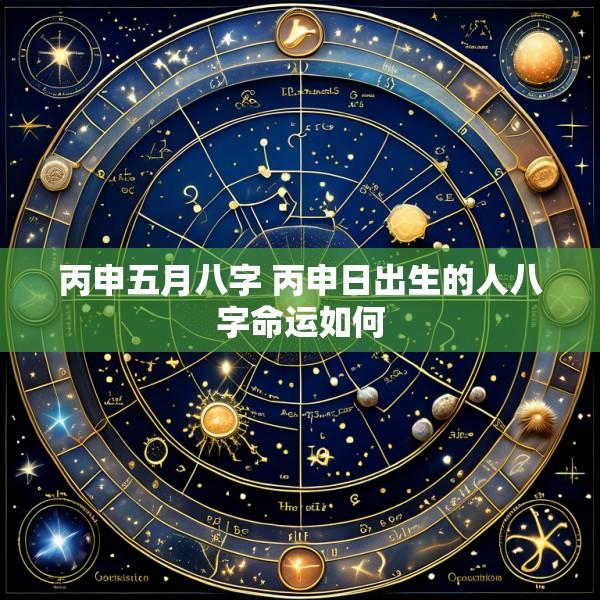 丙申五月八字 丙申日出生的人八字命运如何