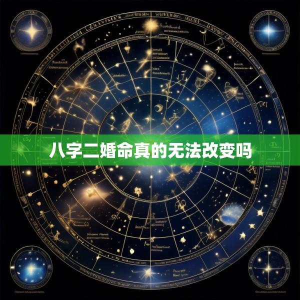 八字二婚命真的无法改变吗