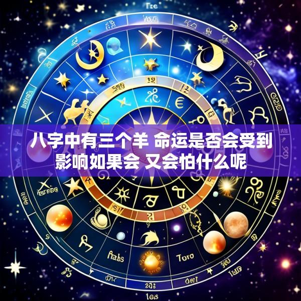 八字中有三个羊 命运是否会受到影响如果会 又会怕什么呢