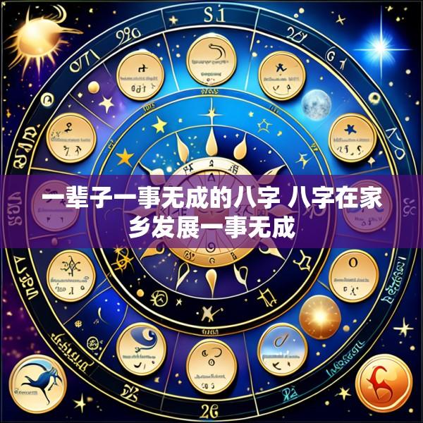 一辈子一事无成的八字 八字在家乡发展一事无成