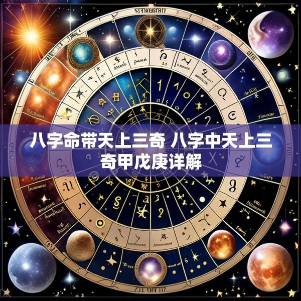 八字命带天上三奇 八字中天上三奇甲戊庚详解