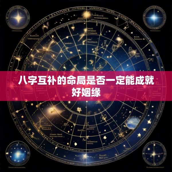 八字互补的命局是否一定能成就好姻缘