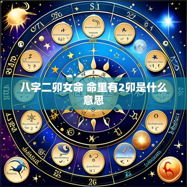 八字二卯女命 命里有2卯是什么意思
