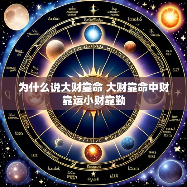 为什么说大财靠命 大财靠命中财靠运小财靠勤