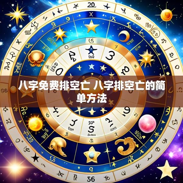 八字免费排空亡 八字排空亡的简单方法
