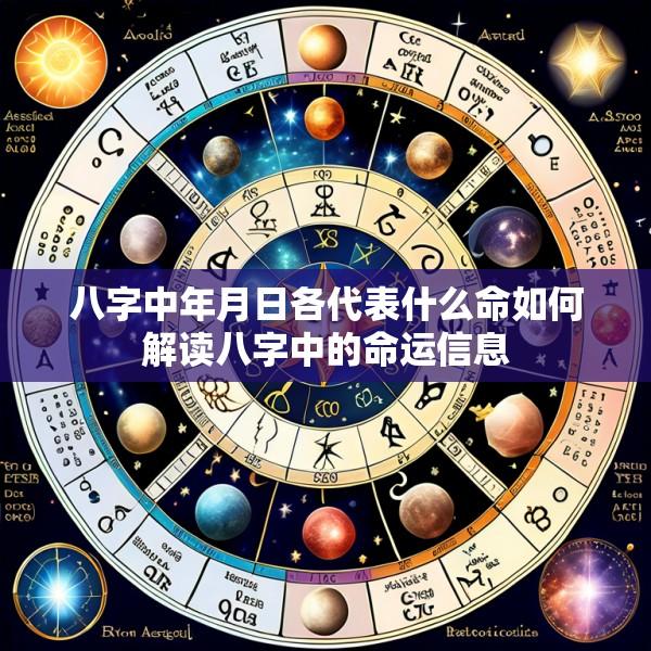 八字中年月日各代表什么命如何解读八字中的命运信息