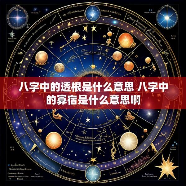 八字中的透根是什么意思 八字中的寡宿是什么意思啊