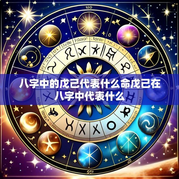 八字中的戊己代表什么命戊己在八字中代表什么