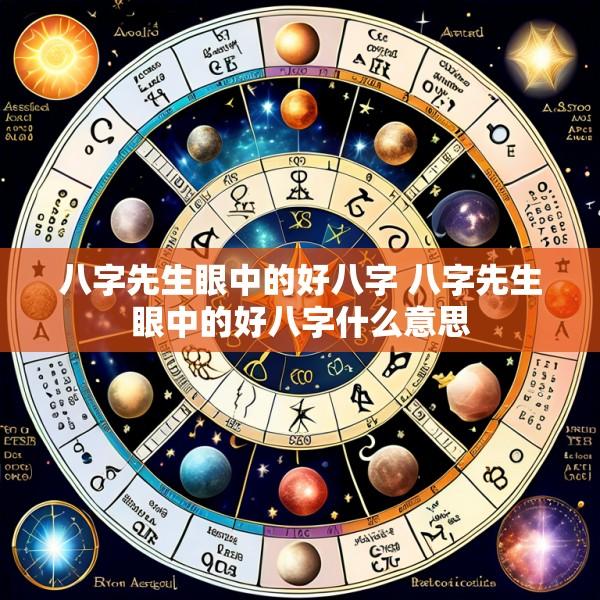八字先生眼中的好八字 八字先生眼中的好八字什么意思