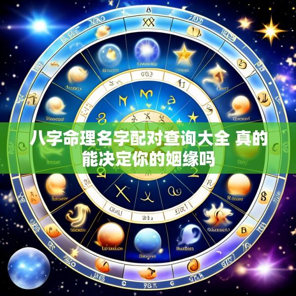 八字命理名字配对查询大全 真的能决定你的姻缘吗
