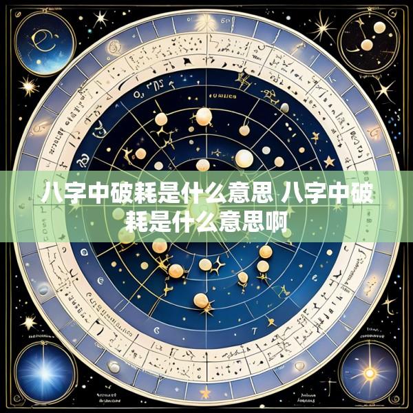 八字中破耗是什么意思 八字中破耗是什么意思啊