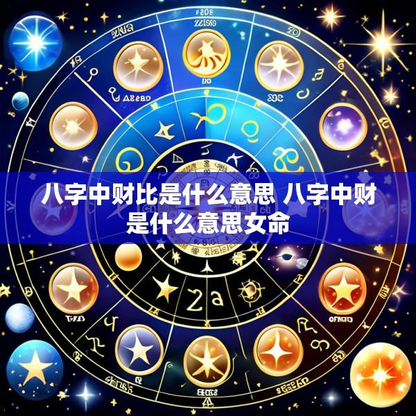 八字中财比是什么意思 八字中财是什么意思女命