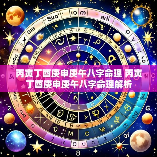 丙寅丁酉庚申庚午八字命理 丙寅丁酉庚申庚午八字命理解析