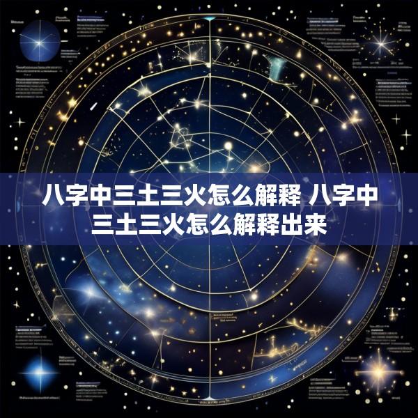 八字中三土三火怎么解释 八字中三土三火怎么解释出来