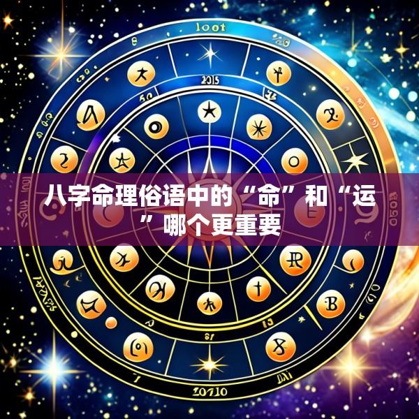八字命理俗语中的“命”和“运”哪个更重要