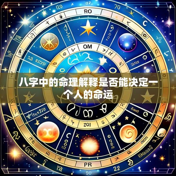 八字中的命理解释是否能决定一个人的命运
