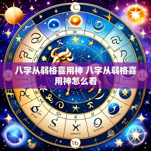 八字从弱格喜用神 八字从弱格喜用神怎么看