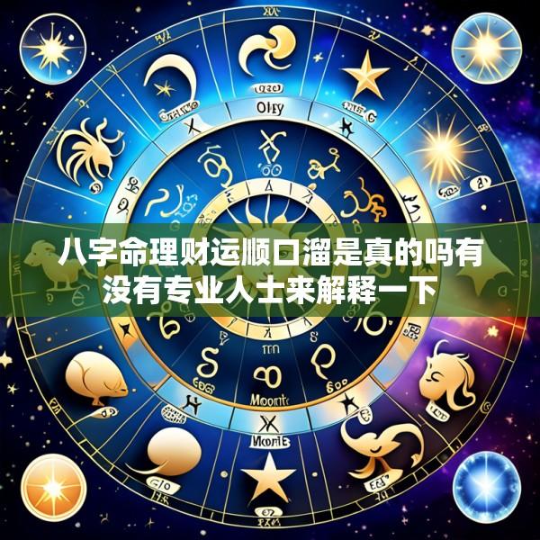 八字命理财运顺口溜是真的吗有没有专业人士来解释一下