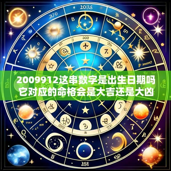 2009912这串数字是出生日期吗它对应的命格会是大吉还是大凶呢