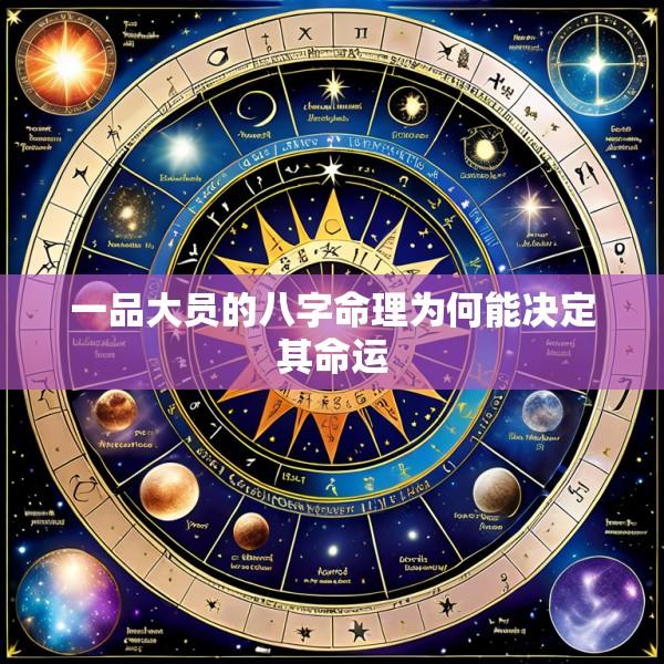 一品大员的八字命理为何能决定其命运