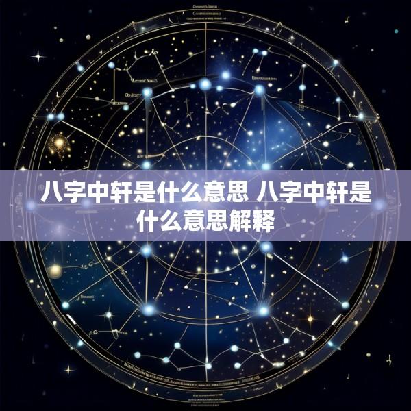 八字中轩是什么意思 八字中轩是什么意思解释