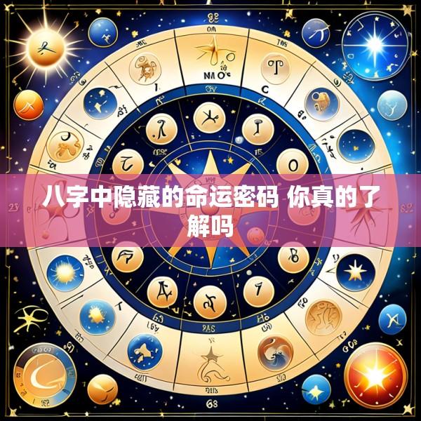 八字中隐藏的命运密码 你真的了解吗