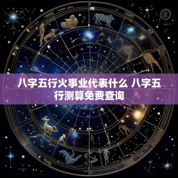 八字五行火事业代表什么 八字五行测算免费查询