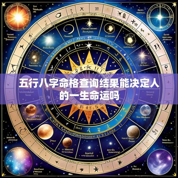 五行八字命格查询结果能决定人的一生命运吗