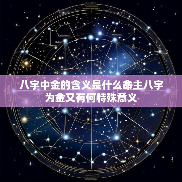 八字中金的含义是什么命主八字为金又有何特殊意义
