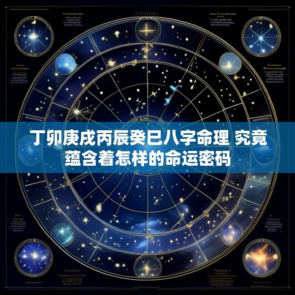 丁卯庚戌丙辰癸巳八字命理 究竟蕴含着怎样的命运密码