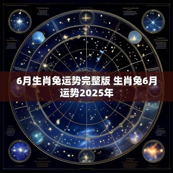 6月生肖兔运势完整版 生肖兔6月运势2025年
