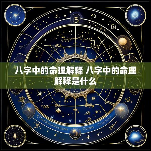 八字中的命理解释 八字中的命理解释是什么