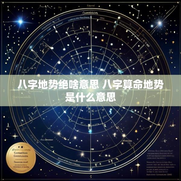 八字地势绝啥意思 八字算命地势是什么意思