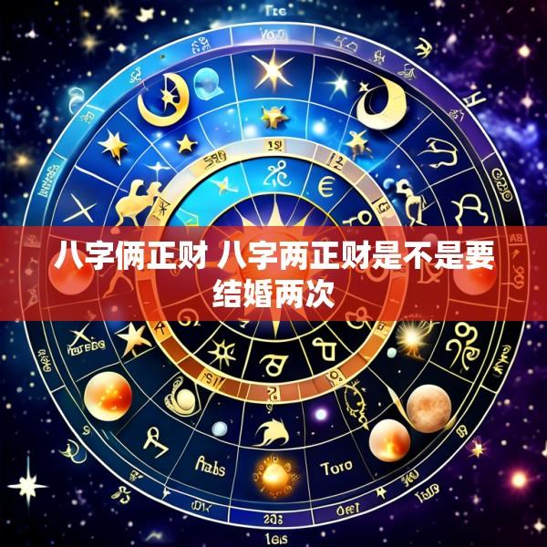 八字俩正财 八字两正财是不是要结婚两次