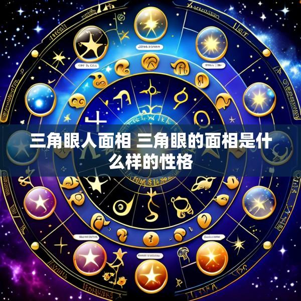 三角眼人面相 三角眼的面相是什么样的性格