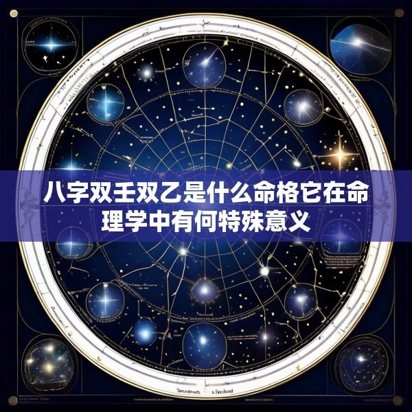 八字双壬双乙是什么命格它在命理学中有何特殊意义
