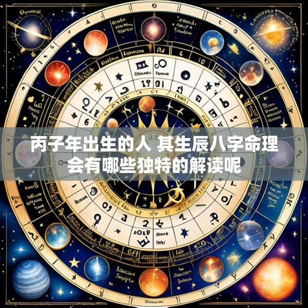 丙子年出生的人 其生辰八字命理会有哪些独特的解读呢