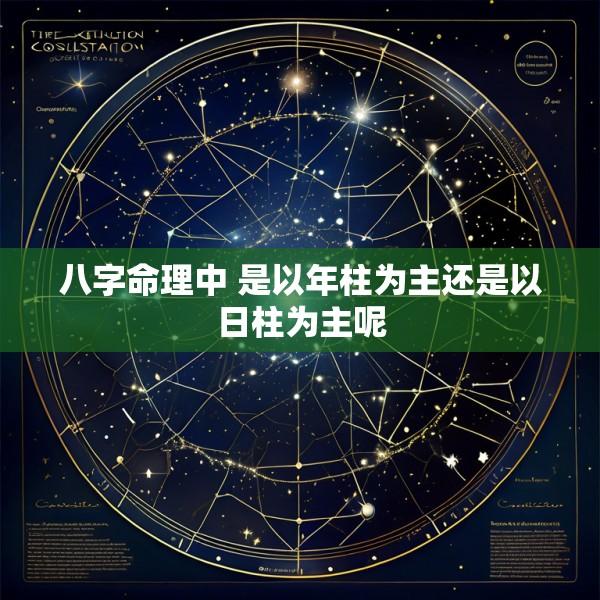 八字命理中 是以年柱为主还是以日柱为主呢