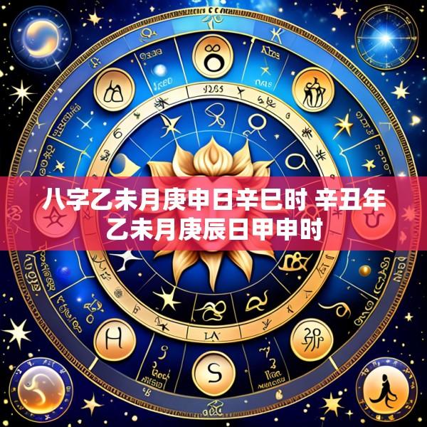 八字乙未月庚申日辛巳时 辛丑年乙未月庚辰日甲申时