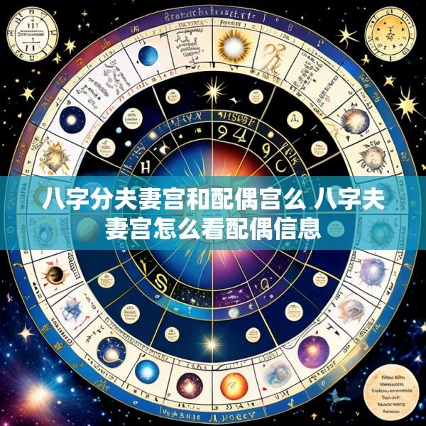 八字分夫妻宫和配偶宫么 八字夫妻宫怎么看配偶信息